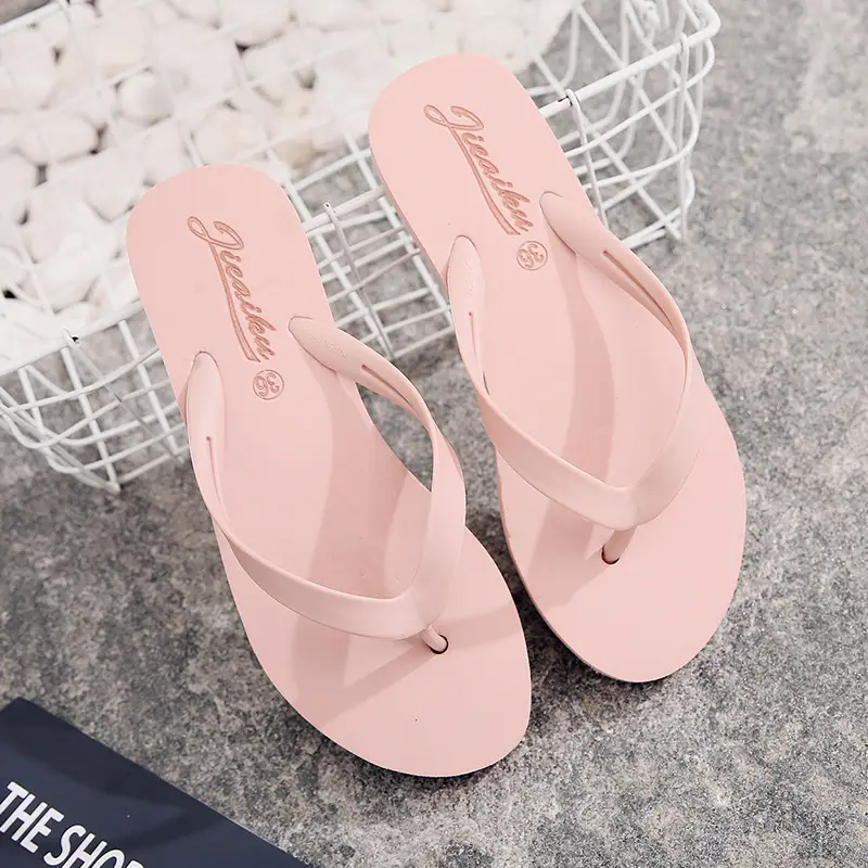 2024 Pink Korean Style Flip Flops for Women
