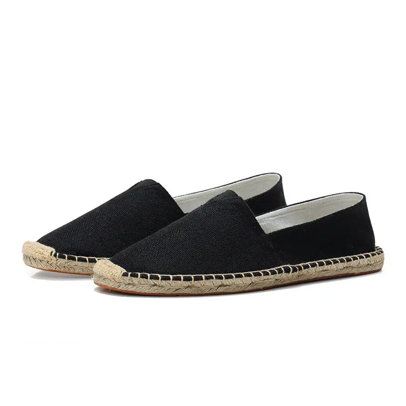 Factory Summer Linen Shoes Men's Handmade Straw Linen Bottom Fisherman Shoes Lazy Slip-on Canvas Shoes Support One Piece Hair
