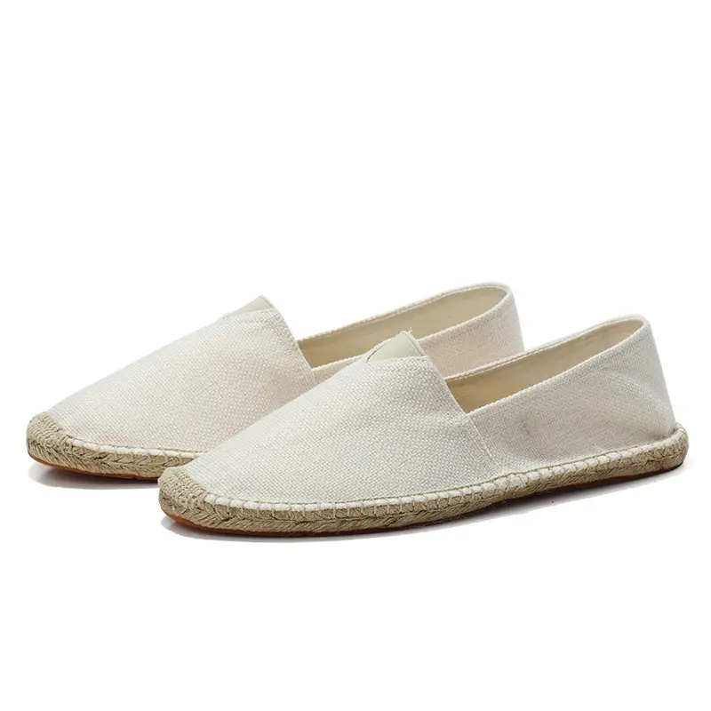 Factory Summer Linen Shoes Men's Handmade Straw Linen Bottom Fisherman Shoes Lazy Slip-on Canvas Shoes Support One Piece Hair