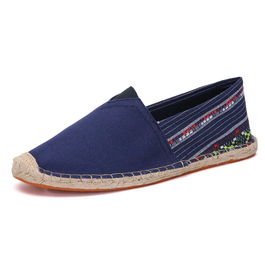 Factory Summer Linen Shoes Men's Handmade Straw Linen Bottom Fisherman Shoes Lazy Slip-on Canvas Shoes Support One Piece Hair