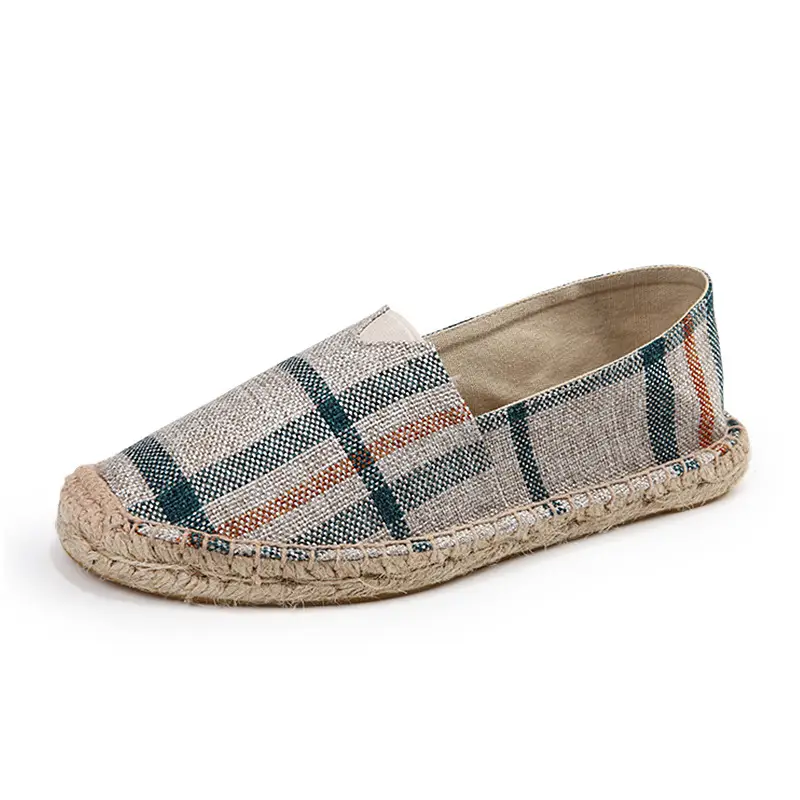 Factory Summer Linen Shoes Men's Handmade Straw Linen Bottom Fisherman Shoes Lazy Slip-on Canvas Shoes Support One Piece Hair