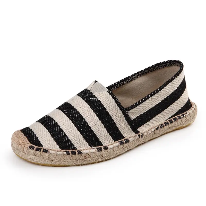 Factory Summer Linen Shoes Men's Handmade Straw Linen Bottom Fisherman Shoes Lazy Slip-on Canvas Shoes Support One Piece Hair