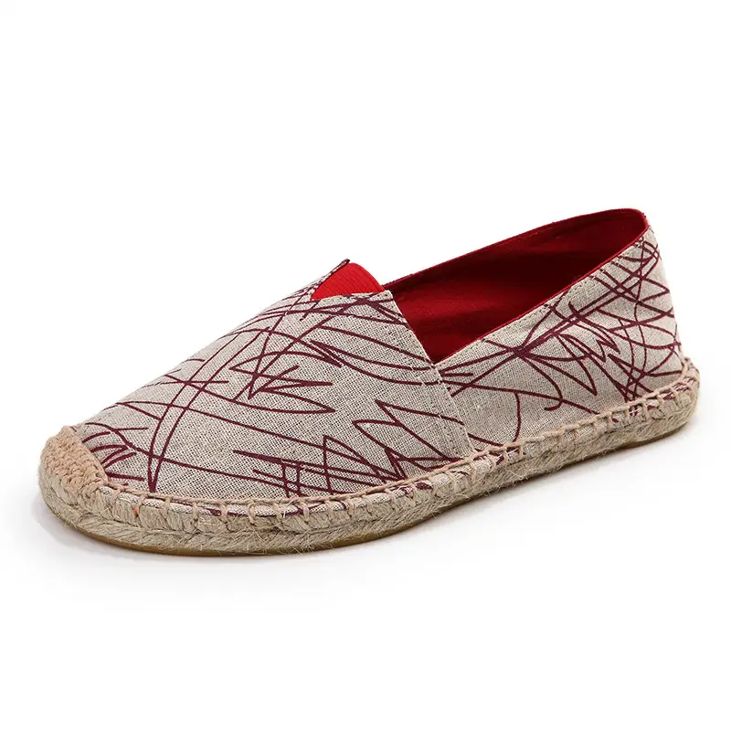 Factory Summer Linen Shoes Men's Handmade Straw Linen Bottom Fisherman Shoes Lazy Slip-on Canvas Shoes Support One Piece Hair