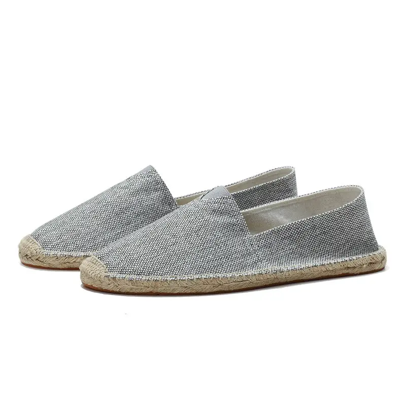 Factory Summer Linen Shoes Men's Handmade Straw Linen Bottom Fisherman Shoes Lazy Slip-on Canvas Shoes Support One Piece Hair