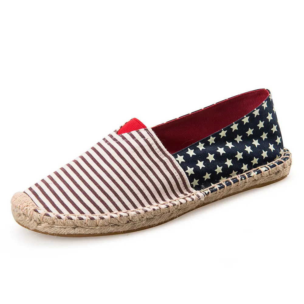 Factory Summer Linen Shoes Men's Handmade Straw Linen Bottom Fisherman Shoes Lazy Slip-on Canvas Shoes Support One Piece Hair