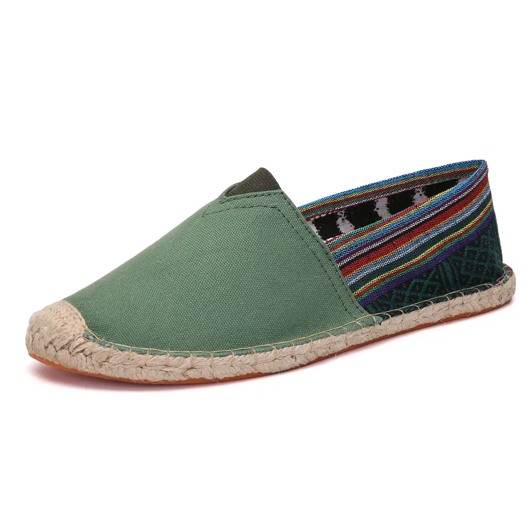 Factory Summer Linen Shoes Men's Handmade Straw Linen Bottom Fisherman Shoes Lazy Slip-on Canvas Shoes Support One Piece Hair