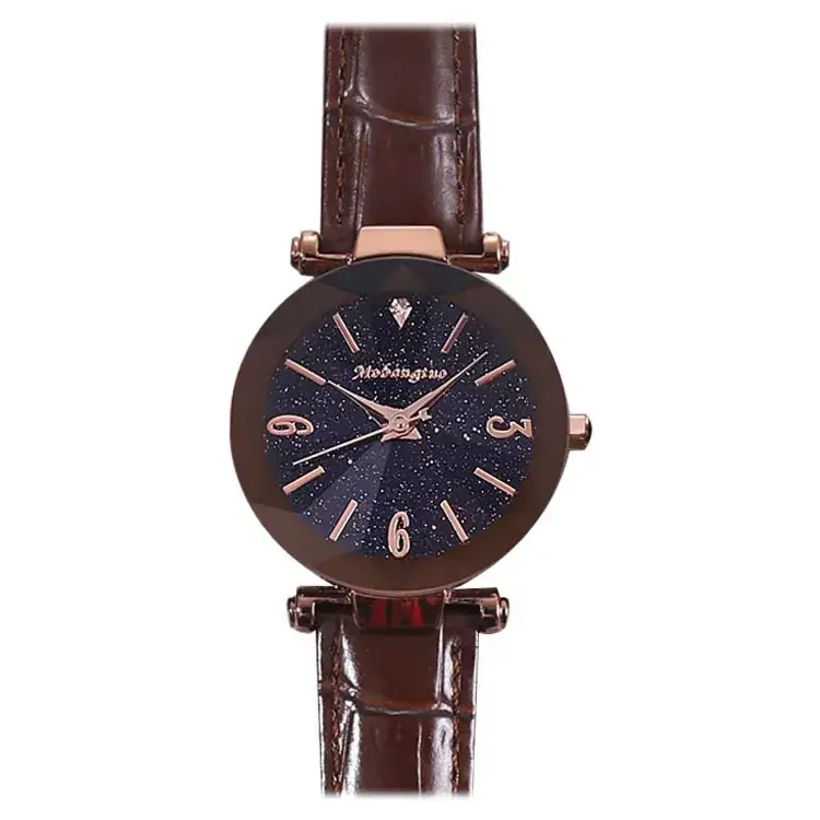 Women's Starry Sky Digital Watch with Purple Leather Band - Image 9