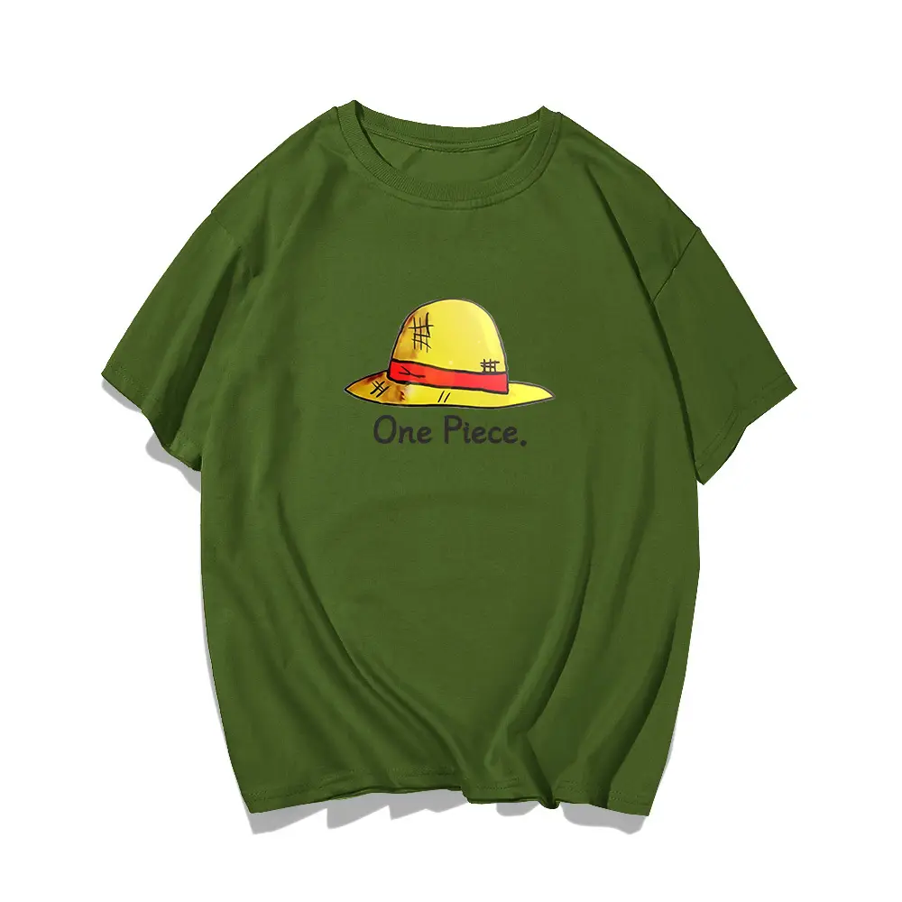 Men's Blue One Piece T-Shirt with Straw Hat Design