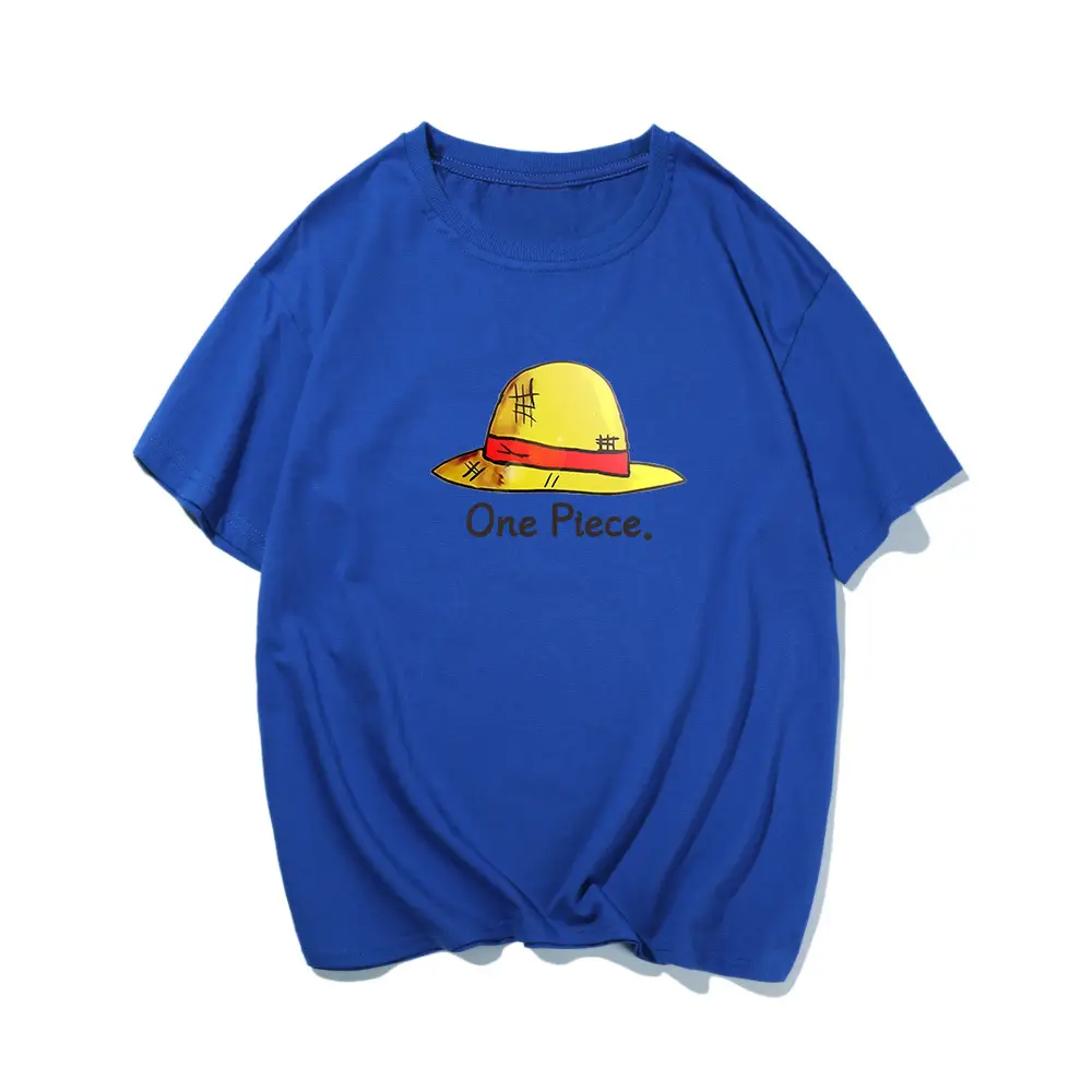 Men's Blue One Piece T-Shirt with Straw Hat Design