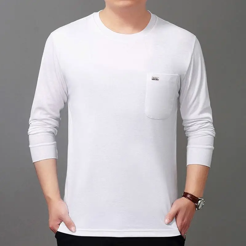 Men Grey Cotton Crew Neck T-Shirt with Pocket - Image 10