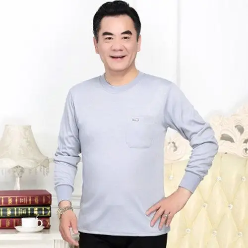 Men Grey Cotton Crew Neck T-Shirt with Pocket - Image 5