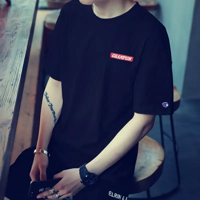 Men Grey ELINIR Short Sleeve T-Shirt Crew Neck - Image 5