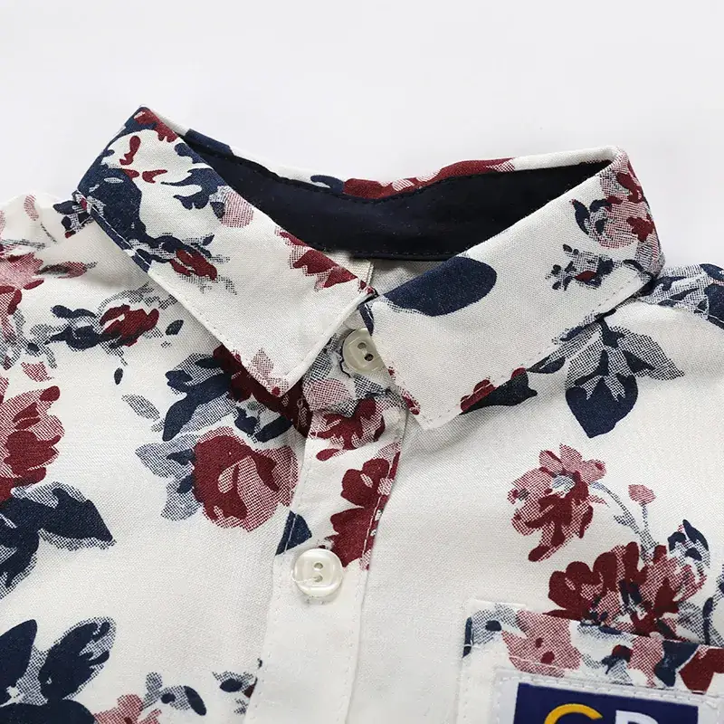 2024 Floral Print Kids Shirt Set Medium Size - Image 2