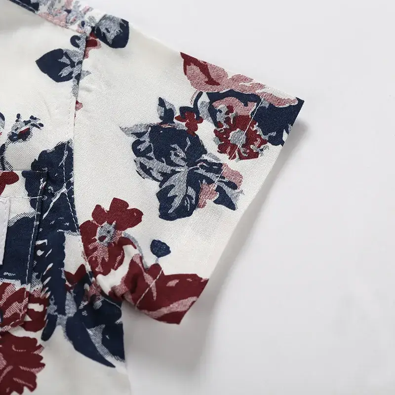2024 Floral Print Kids Shirt Set Medium Size - Image 3