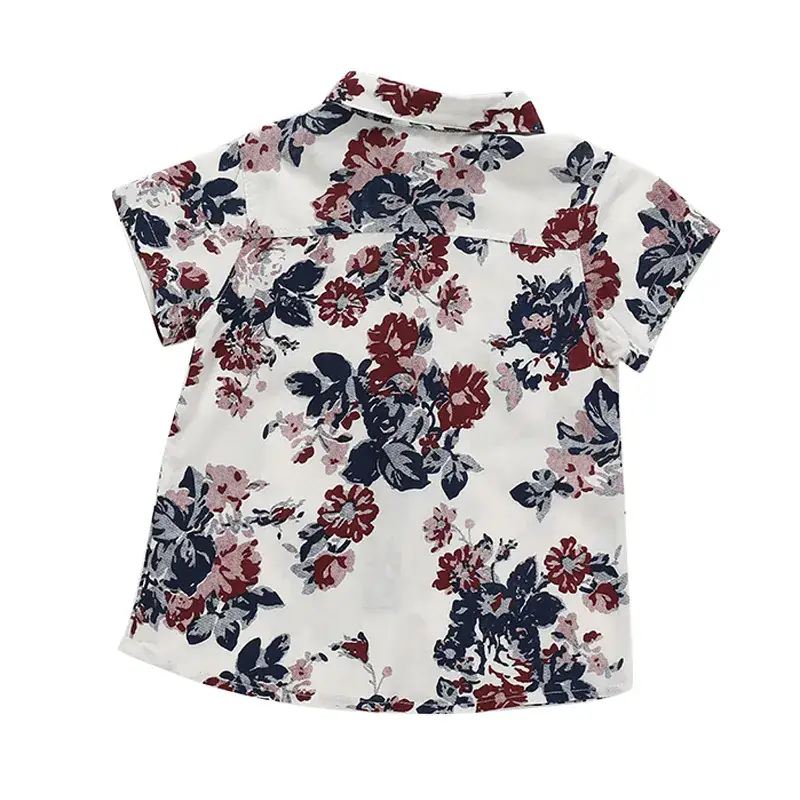 2024 Floral Print Kids Shirt Set Medium Size - Image 5