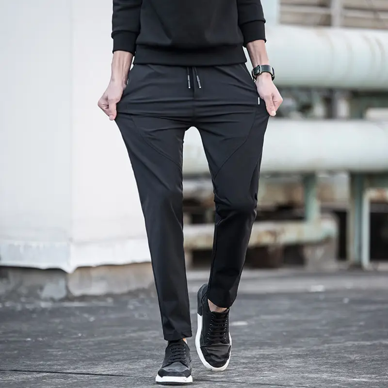 Men's Slim Fit Sports Pants Black 2019 Spring Summer - Image 3