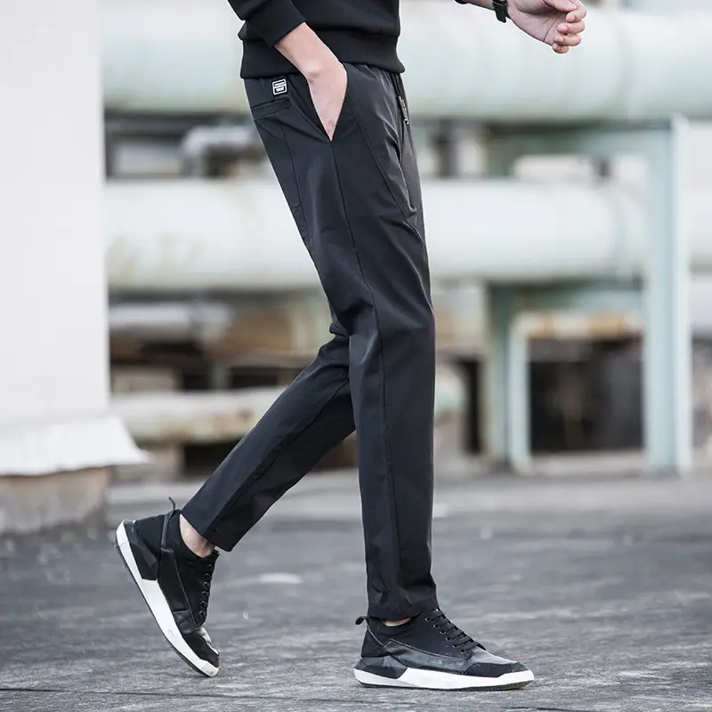 Men's Slim Fit Sports Pants Black 2019 Spring Summer - Image 4