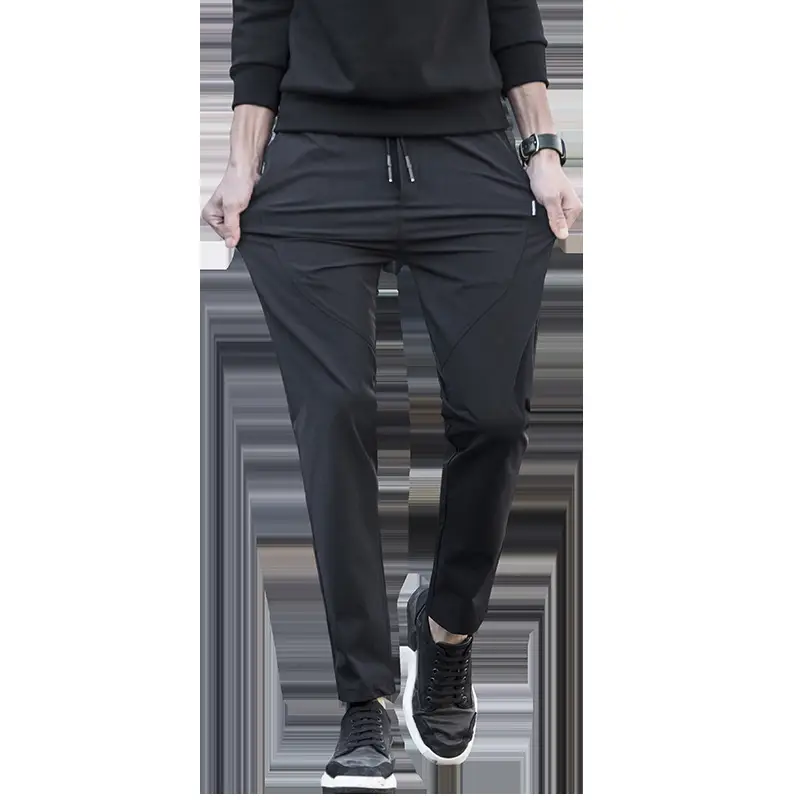 Men's Slim Fit Sports Pants Black 2019 Spring Summer - Image 6
