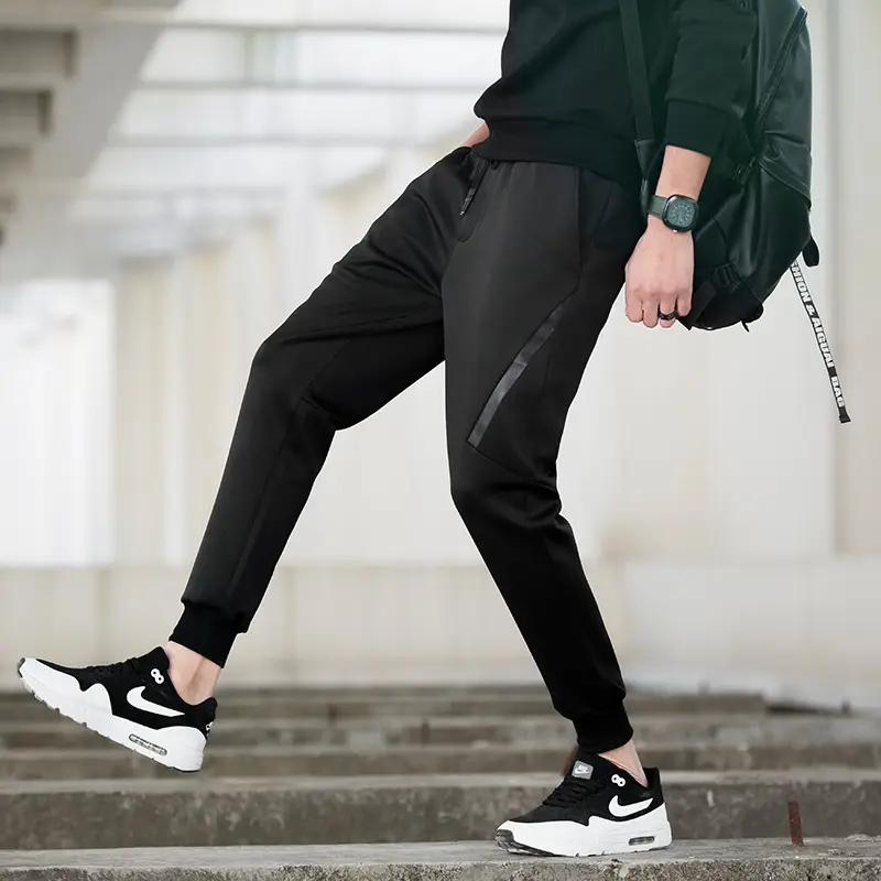 Men's Slim Fit Sports Pants Black 2019 Spring Summer - Image 2