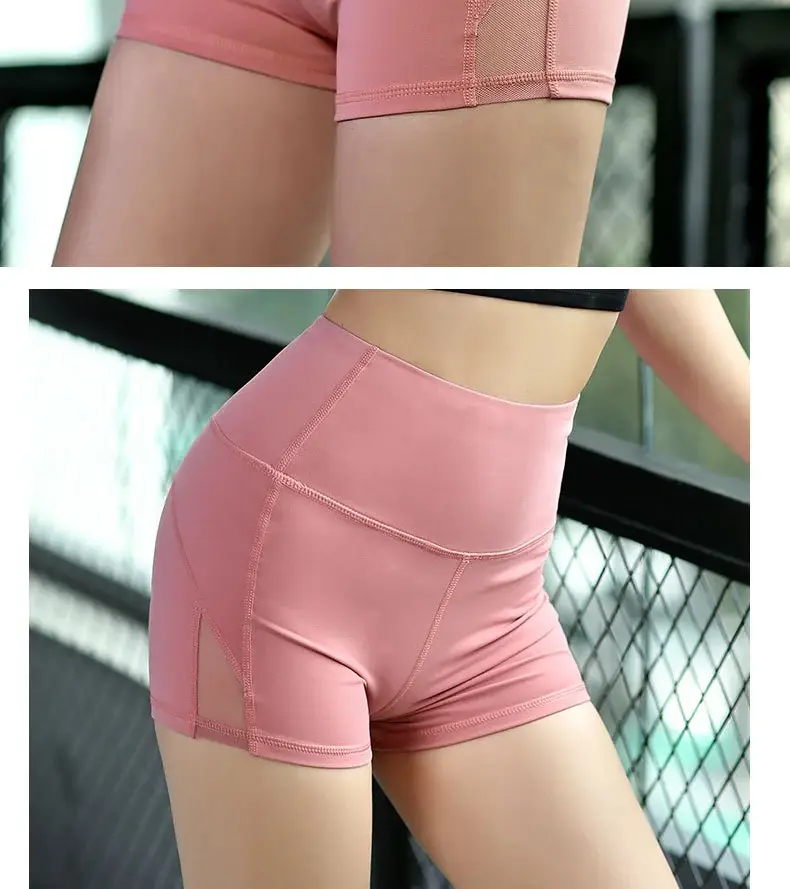2025 High Waist Butt Yoga Shorts Blue Stretch Fitness — feature 10
