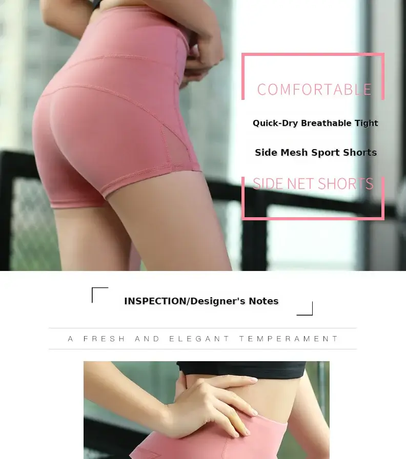 2025 High Waist Butt Yoga Shorts Blue Stretch Fitness — feature 3