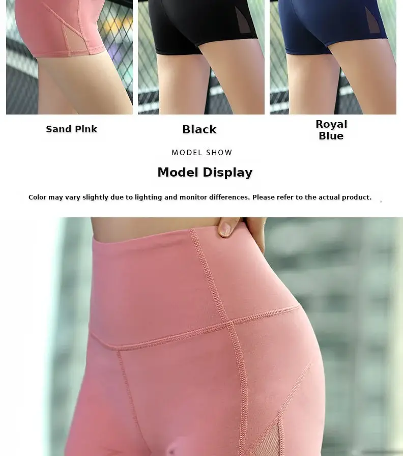 2025 High Waist Butt Yoga Shorts Blue Stretch Fitness — feature 9
