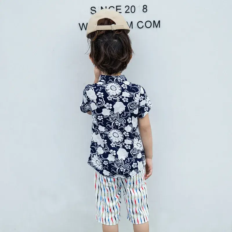 2021 Kids Printed Short Sleeve Summer Shirt Set - Image 5
