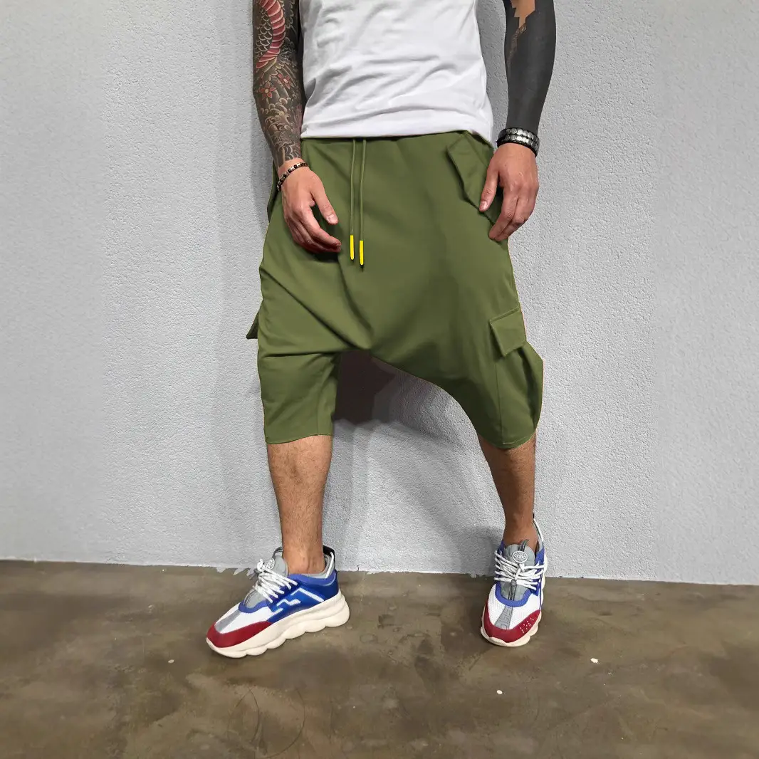 2021 Men Hip-Hop Cropped Pants White European American - Image 8