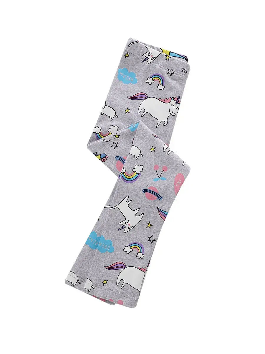 Girls Unicorn Baby Pants Grey Spring Summer - Image 3