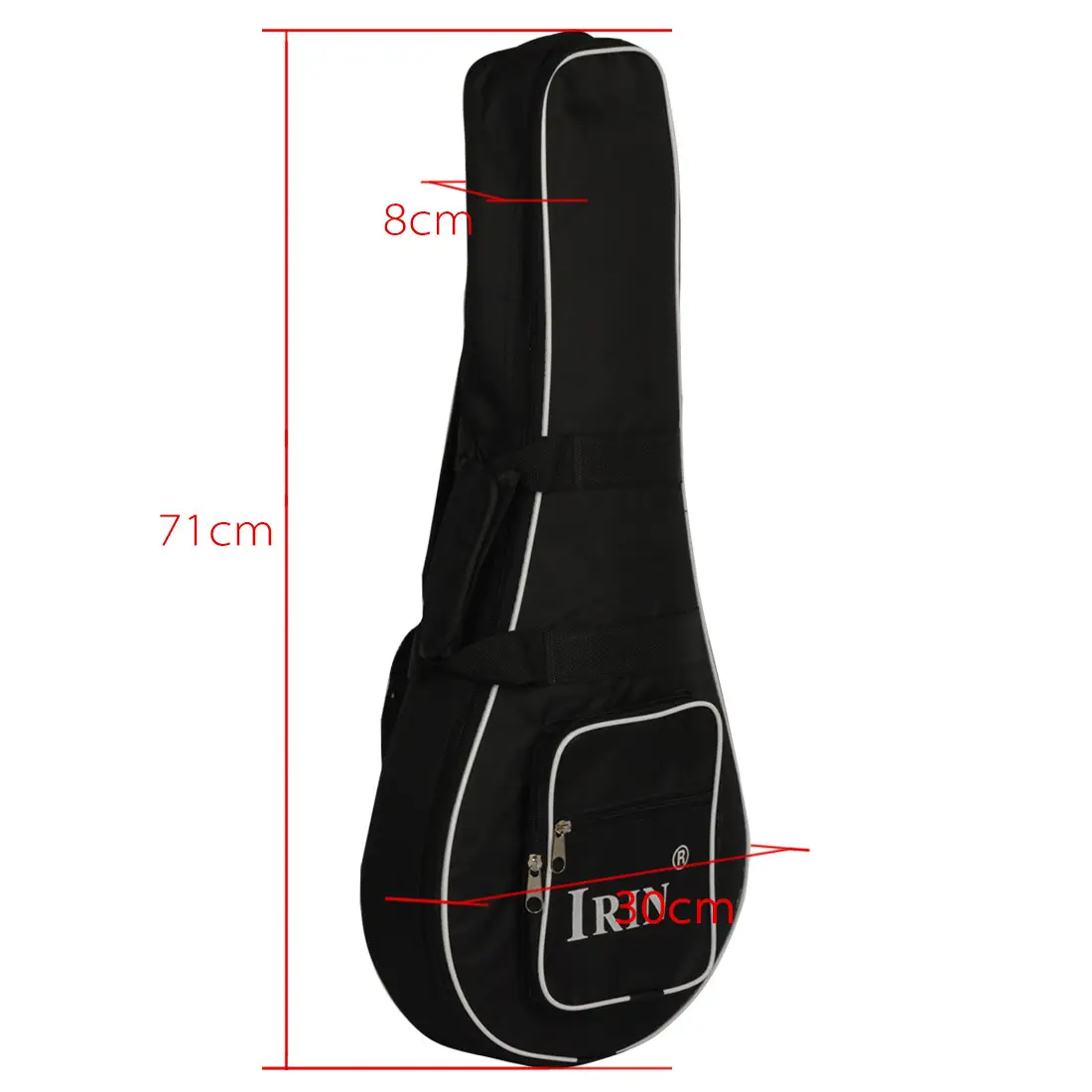 Black Oxford Mandolin Bag with White Trim — feature 2