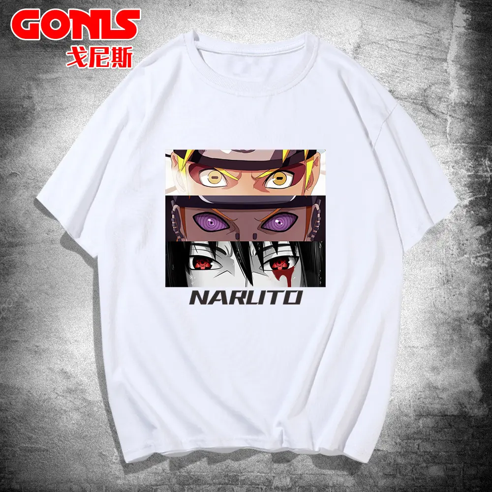 Men White Naruto Graphic T-Shirt Spring Summer - Image 12