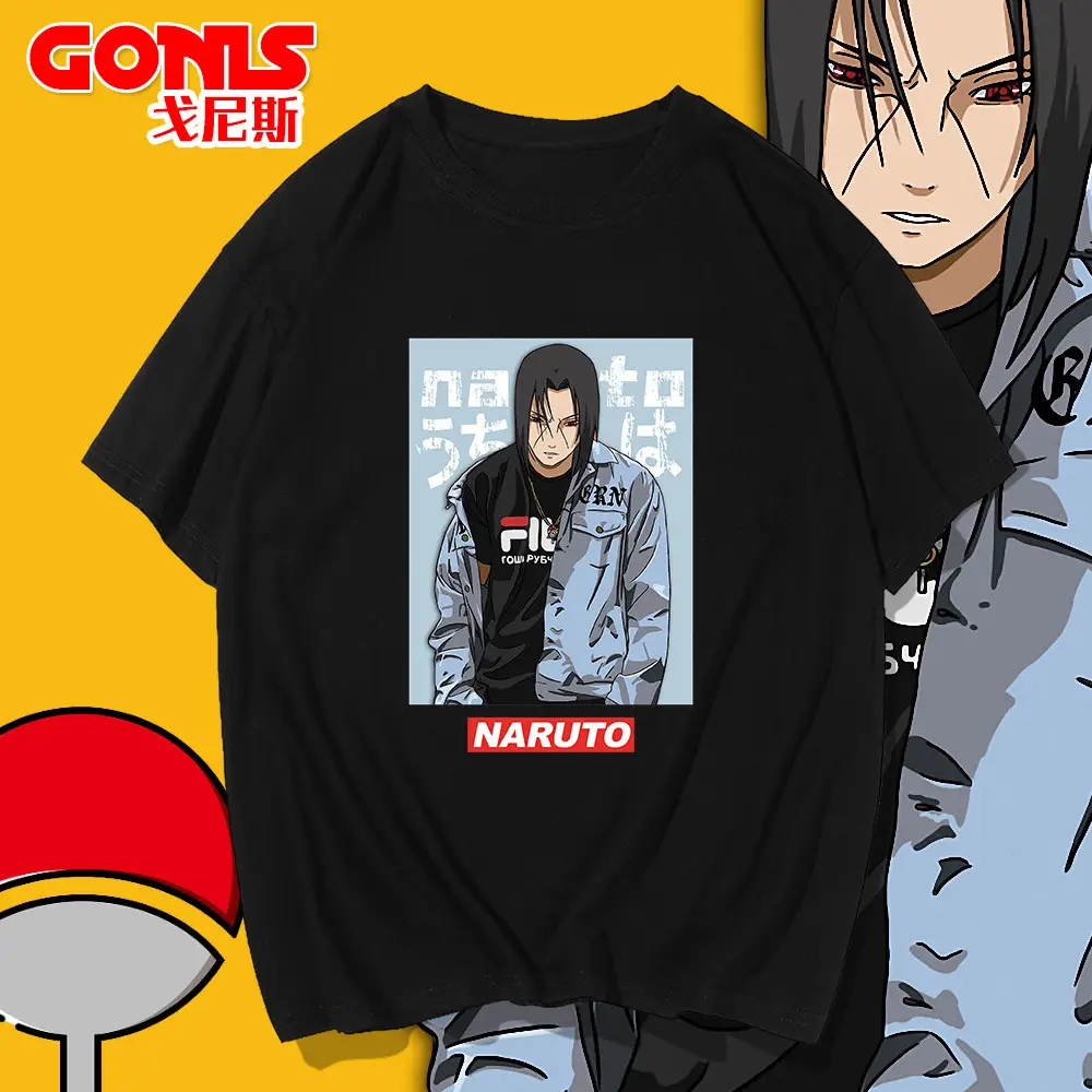 Naruto Anime T-Shirt Yellow Cotton Loose Summer