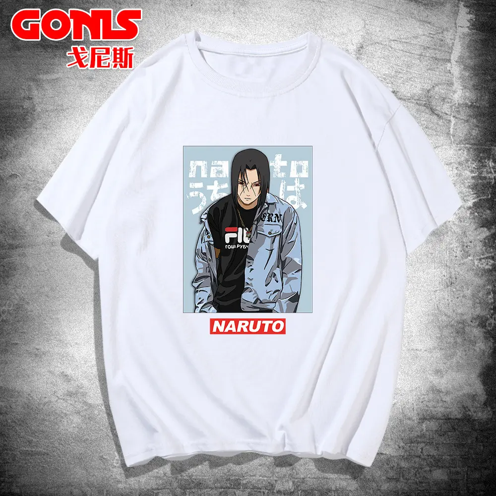 Naruto Anime T-Shirt Yellow Cotton Loose Summer