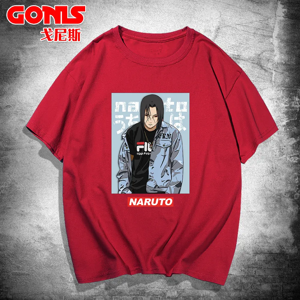 Naruto Anime T-Shirt Yellow Cotton Loose Summer