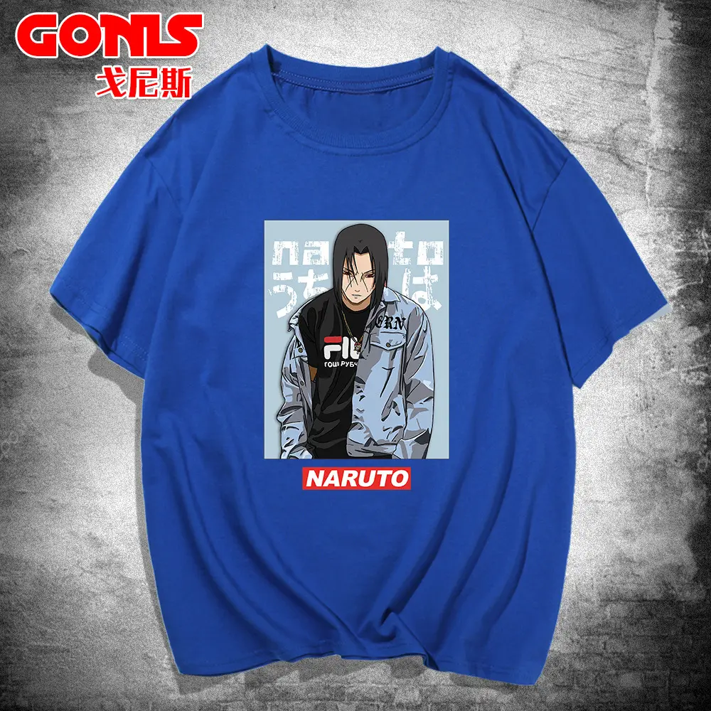 Naruto Anime T-Shirt Yellow Cotton Loose Summer