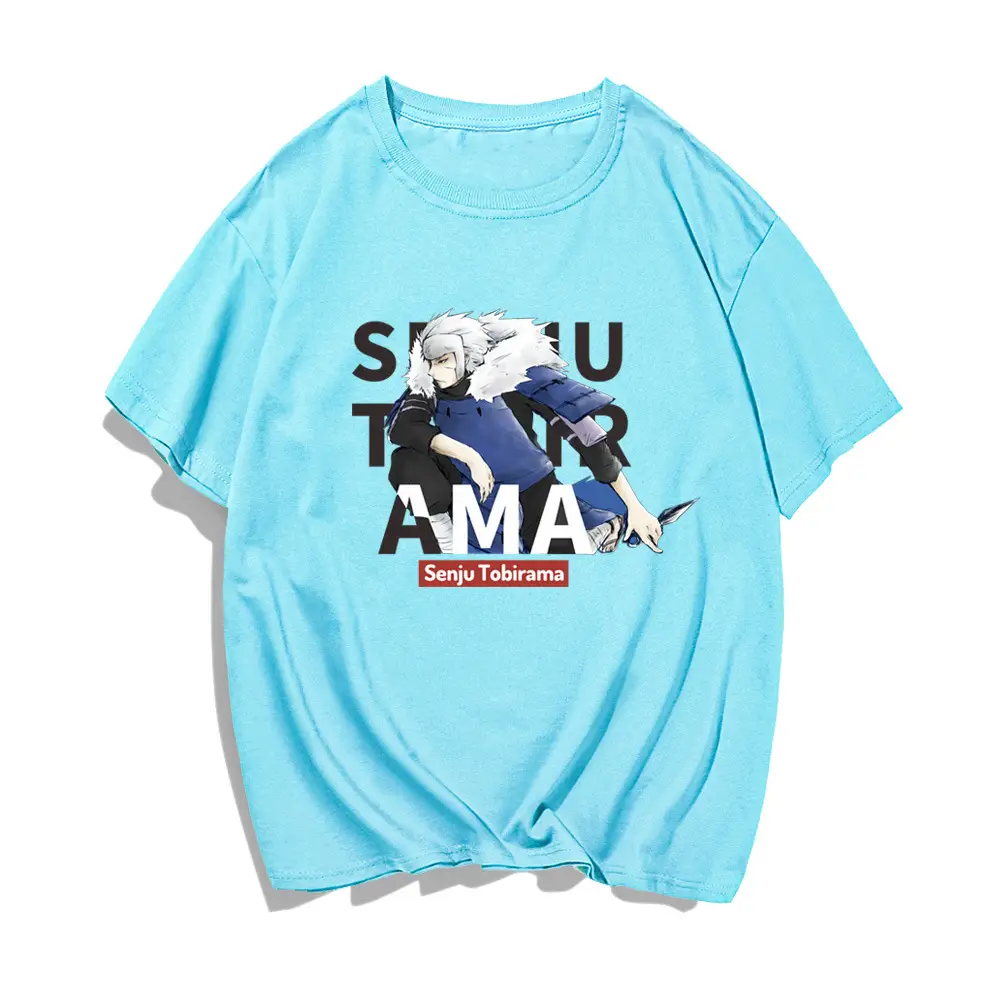 Naruto Print Men Light Blue T-Shirt - Image 8