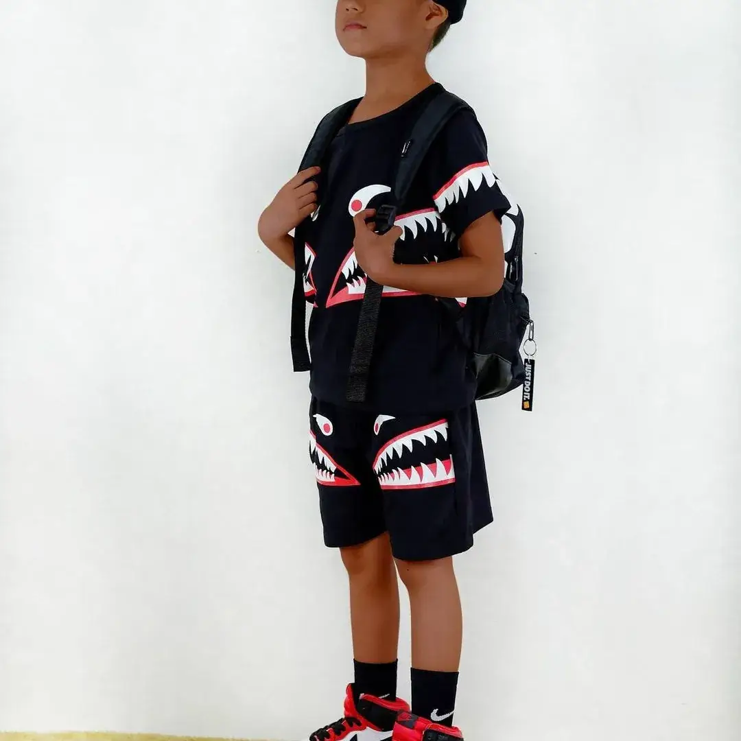 2024 Black White Red Hip Hop Kids 2Pc Set - Image 2