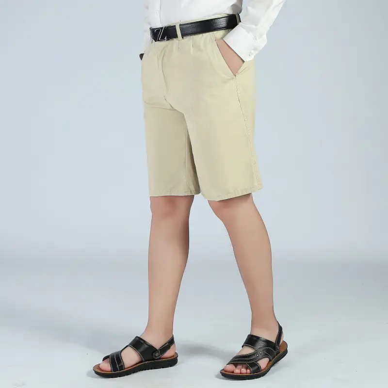 Men Cotton Crop Shorts Grey Black Summer Casual Pants - Image 5