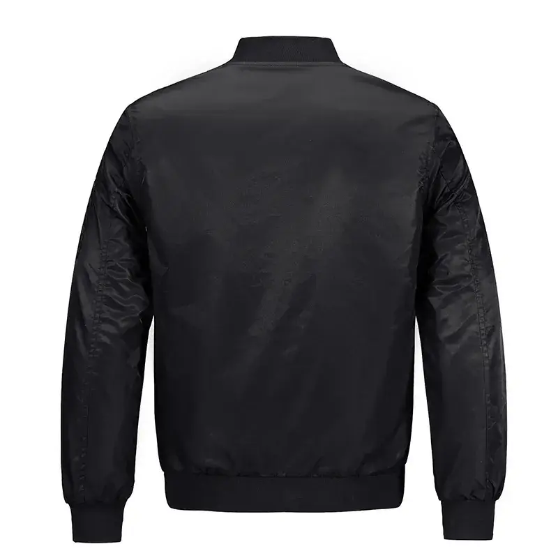 Men Navy Blue Fat Quarter Sleeve Bomber Jacket - Image 4