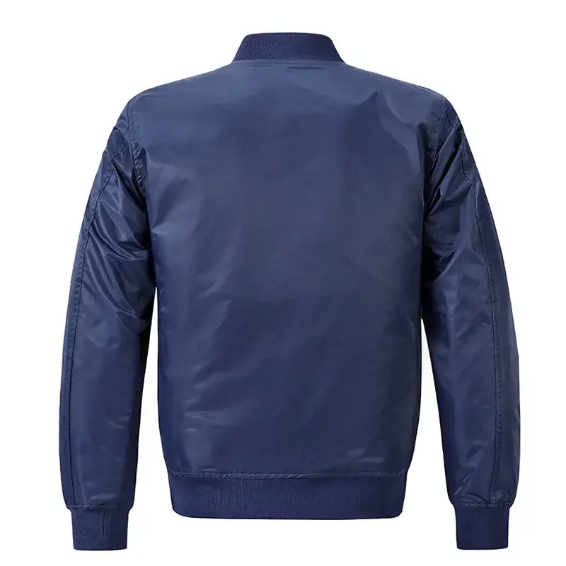 Men's Black Bomber Jacket Plus Size Spring Autumn - Image 4