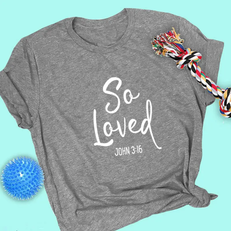 So Loved T-Shirt Light Blue John 3:16 - Image 10