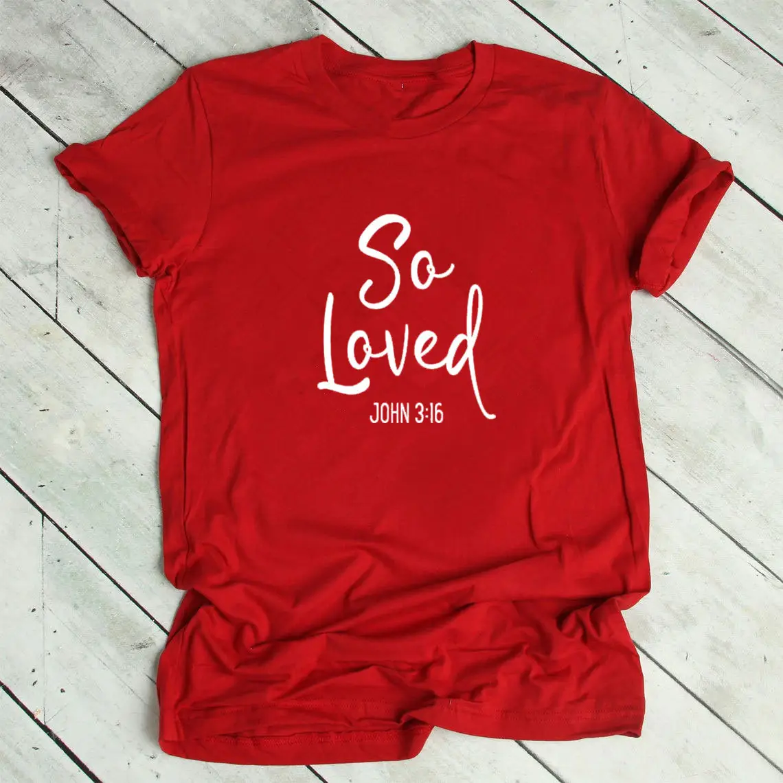 So Loved T-Shirt Light Blue John 3:16 - Image 12