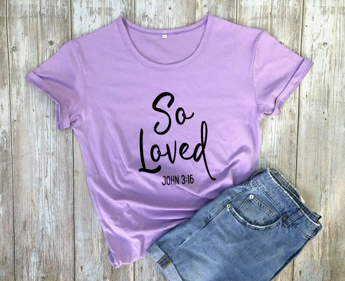 So Loved T-Shirt Light Blue John 3:16 - Image 13