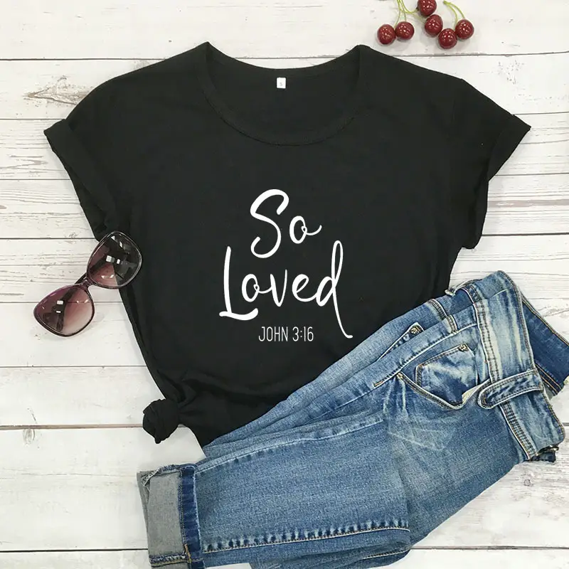 So Loved T-Shirt Light Blue John 3:16 - Image 2