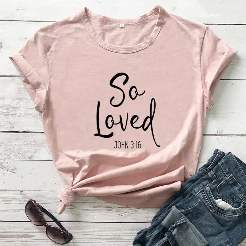 So Loved T-Shirt Light Blue John 3:16 - Image 7