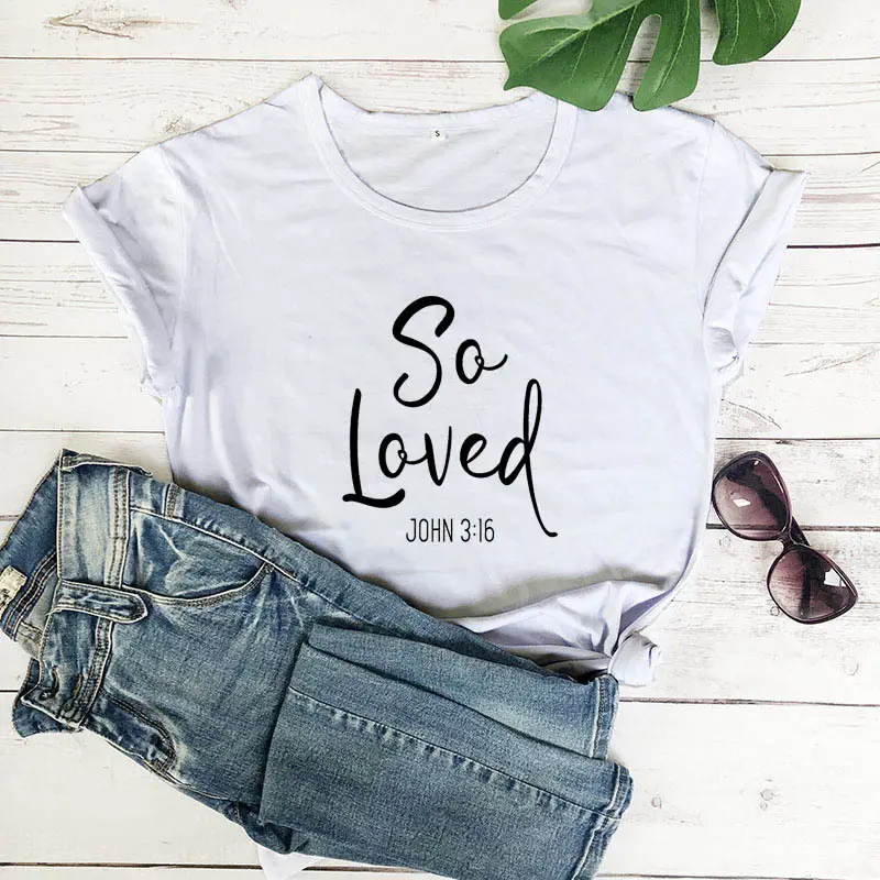 So Loved T-Shirt Light Blue John 3:16 - Image 9