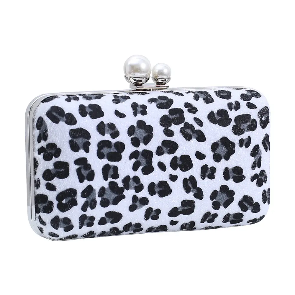 Red Leopard Print Women's Evening Clutch Bag