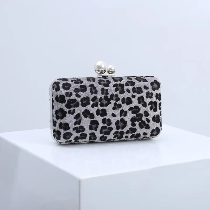 Red Leopard Print Women's Evening Clutch Bag