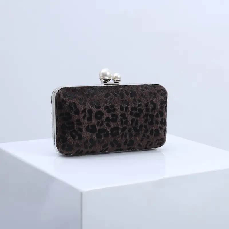 Red Leopard Print Women's Evening Clutch Bag