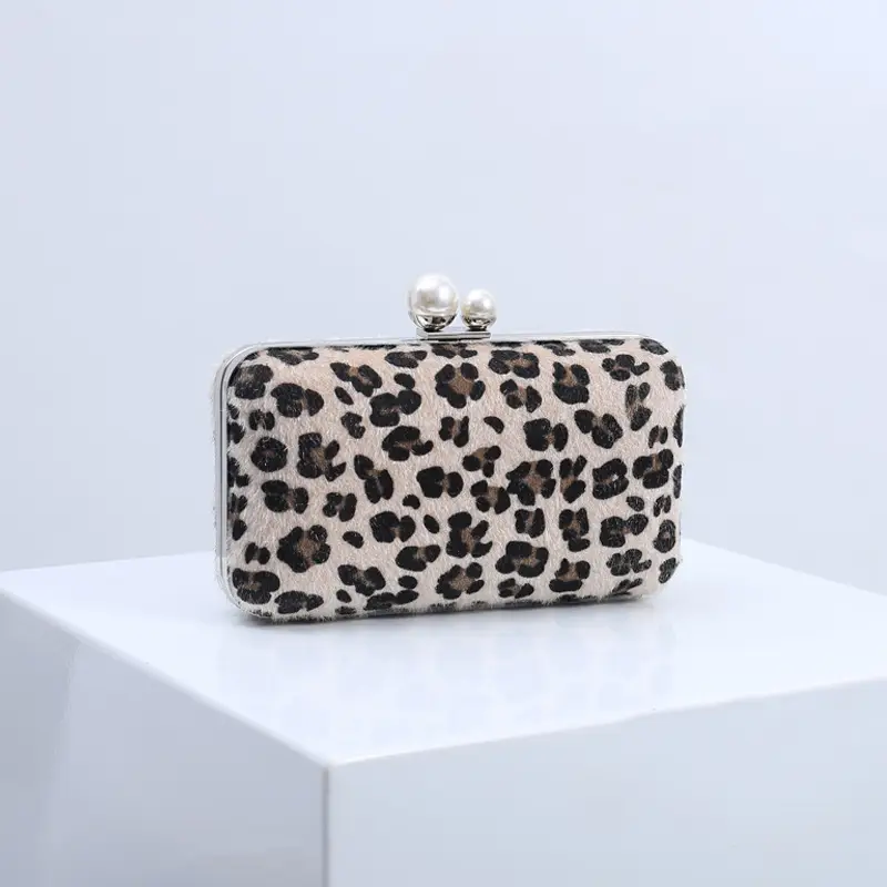 Red Leopard Print Women's Evening Clutch Bag